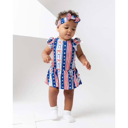 Liberty Belle Cap Sleeve Ruffle Dress