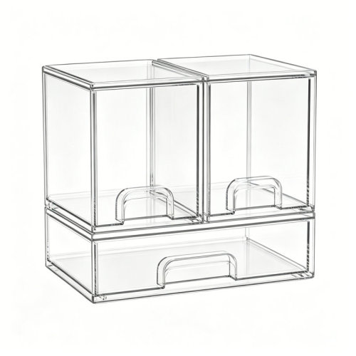 Tooloton 3-Pack Acrylic Baby Bottle Storage Organizer, Stackable Clear Drawer Container for Countertop, Vanity, Bathroom, Cabinet & Pantry, 2M1L & Reviews | Wayfair