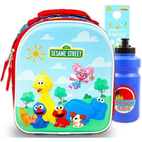 Sesame Street Lunch Box for Toddlers, Insulated Lunch Bag Bundle + More