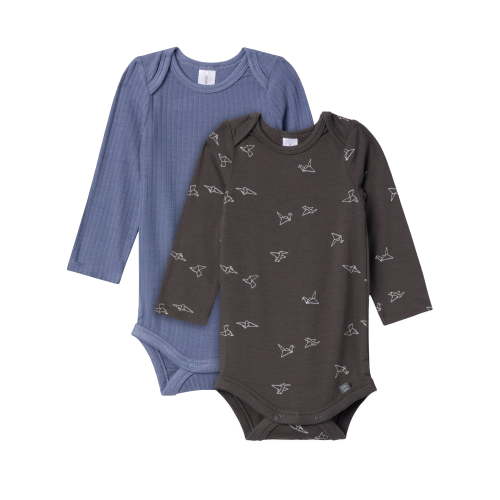 Modern Moments by Gerber Gender Neutral Super Soft Long Sleeve Bodysuits, 2-Pack, Sizes Newborn - 12 Months