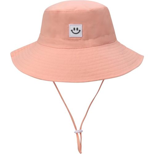 55cube UPF 50+ Baby & Toddler Sun Hat, Wide Brim Infant Bucket Hat for Beach & Outdoors, Adjustable Fit for Ages 0-4 Years