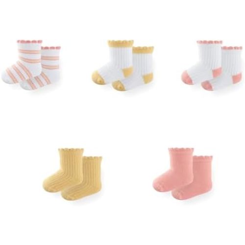 JELYLOVE 5 Pack Ankle Crew Socks Infant Boy Girl Accessories