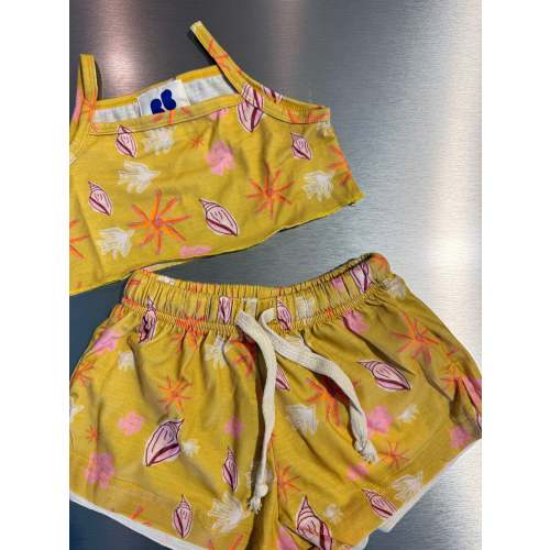 Play crop & shorts set - golden seashells
