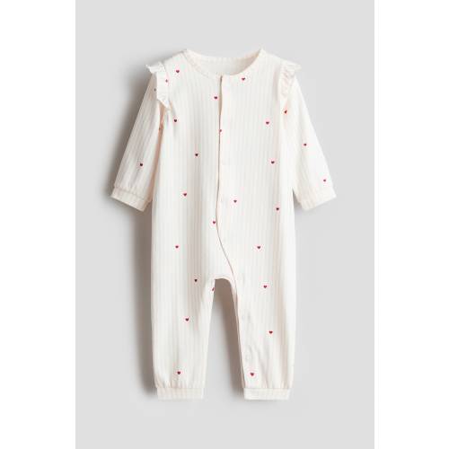 RUFFLE-DETAIL COTTON PAJAMA JUMPSUIT