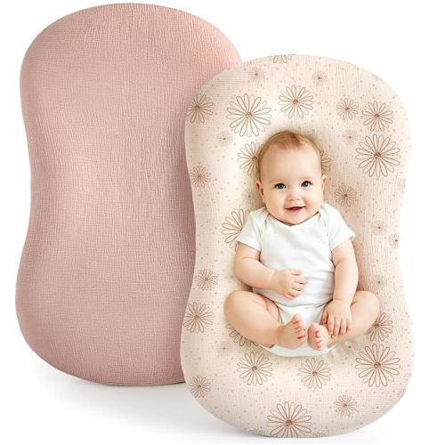 Termichy Muslin Baby Lounger Covers: 32x20" Fitted for Snuggle Me Lounger