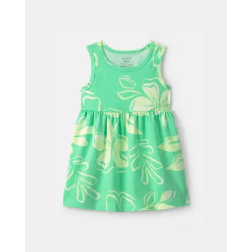 Baby Girl Tropical Floral Sleeveless Dress - Green | Carter's