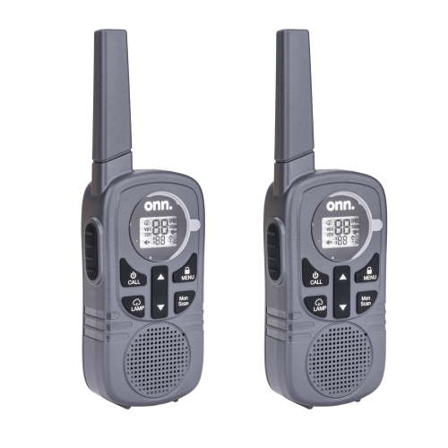 Onn+ 16 Miles Walkie Talkies 2 Pack with Two Way Radios, LED Light, 121 Privacy Channels