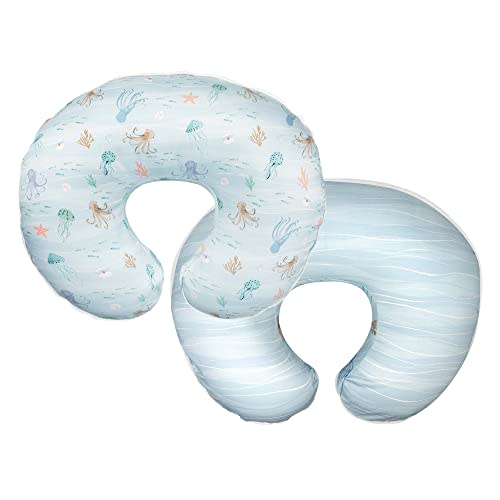 Boppy Nursing Pillow Cover, Premium Quick-Dry Fabric, Blue Ocean, Fits The Original Support Pillow for Breastfeeding and Bottle Feeding, Cover Only
