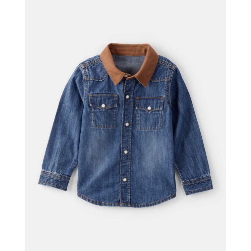 Toddler Boy Western Denim Long-Sleeve Button-Down Shirt - Blue - OshKosh | Carter's