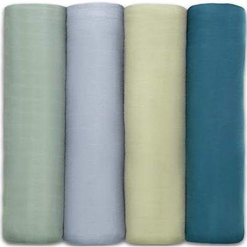 Comfy Cubs Muslin Swaddle Blankets Neutral Receiving Blanket Swaddling, Wrap for Boys and Girls, Baby Essentials, Registry & Gift (Sage, Pacific Blue, Fern, Neptune)