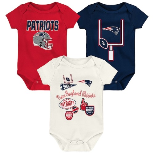 New England Patriots Outerstuff Infant & Newborn Littlest Player Three-Piece Bodysuit Set