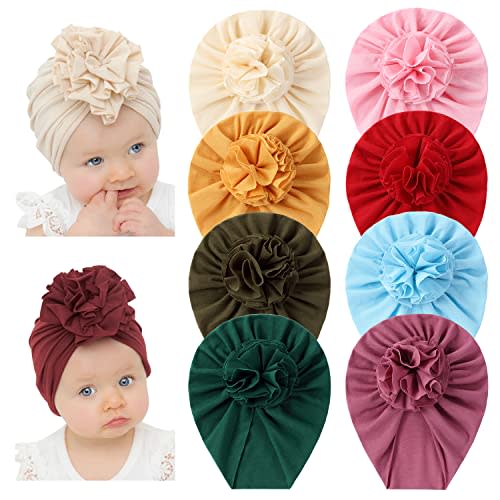 Angla Baby Large Flower Knot Donut Bow Beanie Turban Hat Cap Muslim Bonnet Headwrap
