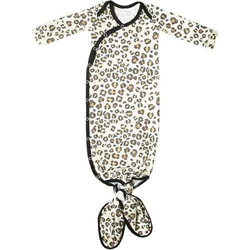 Copper Pearl Baby Gown - Knotted Newborn Sleepers for Baby Boy and Girl, Soft Stretchy Long Sleeve Infant Gowns with Bottom Tie and Hand Mittens, Perfect Hospital Coming Home Outfit (Zara)