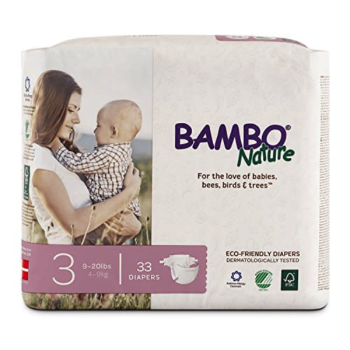 Bambo Nature Premium Eco-Friendly Baby Diapers (SIZES 1 TO 6 AVAILABLE), Size 3, 33 Count