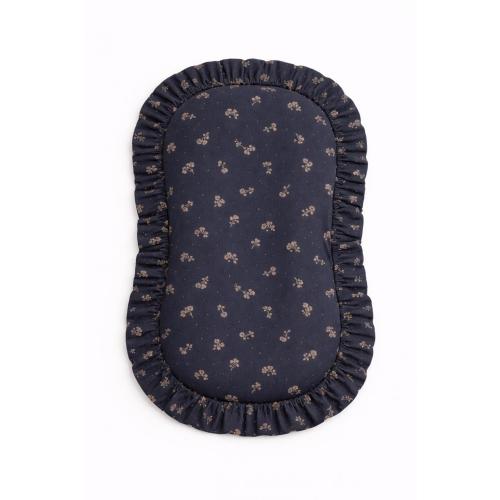 Blue White Floral Ruffle Zipper Lounger Cover - Soft Louger Cover - Baby Lounger Cover 100% Cotton Fabric - Washable lounger cover
