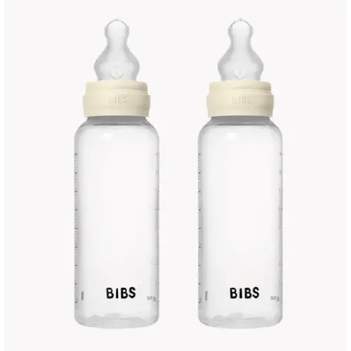 BIBS Baby Bottle SIlicone 270ML - 2 Pack Ivory | Baby Bunting AU
