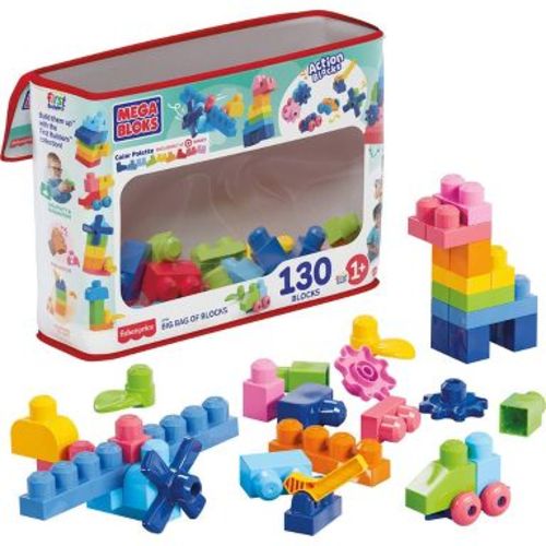MEGA BLOKS First Builders Big Bag of Blocks Toy Blocks with Storage Bag - 130pc