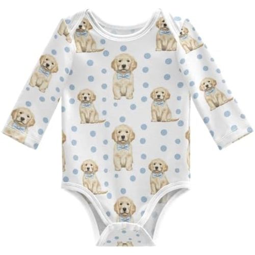 vvfelixl Baby Bodysuits Pale Pink Swans Long Sleeve Cotton Baby Clothes for Boys Girls 0-3M