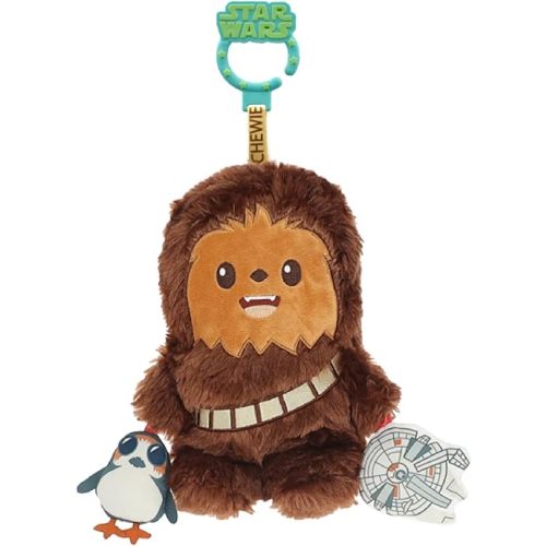 Kids Preferred Star Wars Chewbacca On The Go Activity Toy - with Rattle, Crinkle, Squeaker, Teether, Travel Clip, Sensory Toy, for Ages 0+