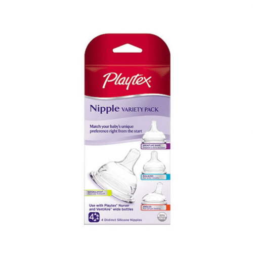 Playtex Feeding Bottle Nipple Variety Pack Medium Flow 4 Pack