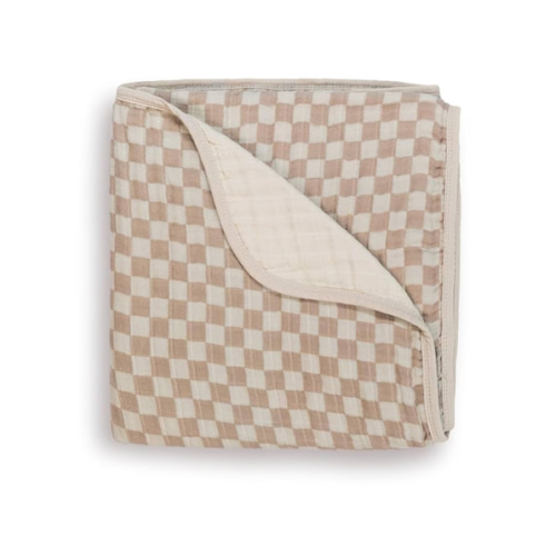 Itzy Ritzy Baby Blanket – Soft Cotton Muslin Multi-Use Blanket - Can Be Used as a Tummy Time Mat, Nursing Cover, Stroller Shade & More – Measures 30" x 40", Machine Washable (Checkerboard)