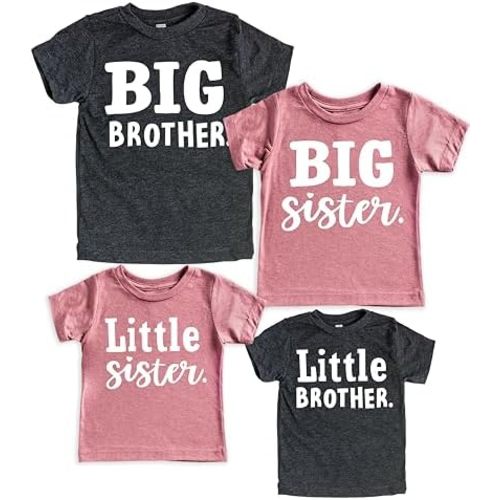 Teeny Fox Sibling Matching T-Shirts | Big Bro Lil Bro Big Sis Lil Sis Shirts for Kids & Toddlers