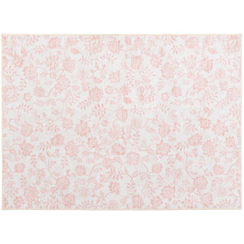 Mainstays Pink Floral Faux Fur Indoor Accent Rug, 4'x5'6"