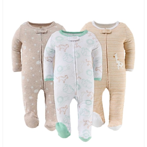 Serene Safari Footed Baby Sleepers for Boys and Girls