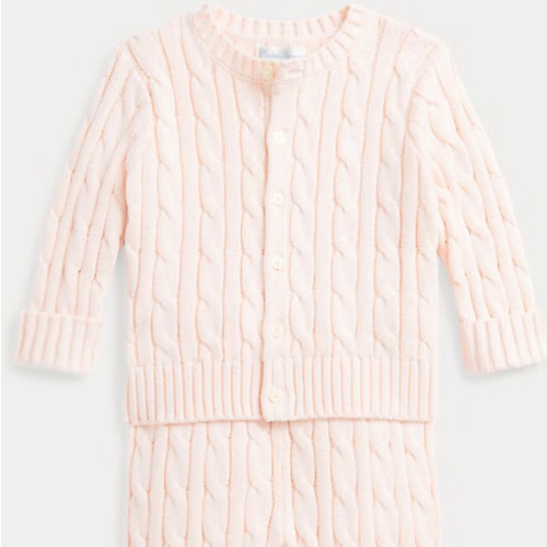 Cable-Knit Cotton Cardigan & Pant Set