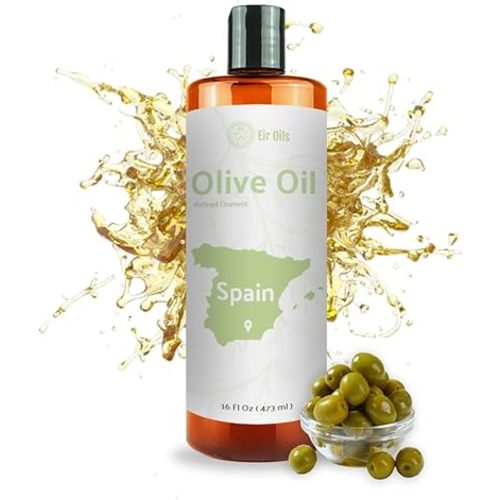 Olive Oil - 100% Pure Cold Pressed Natural Olive Oil (Aceite de Oliva) for Essential Oils Dilution, Massage & Skincare - Premium Grade (16oz)