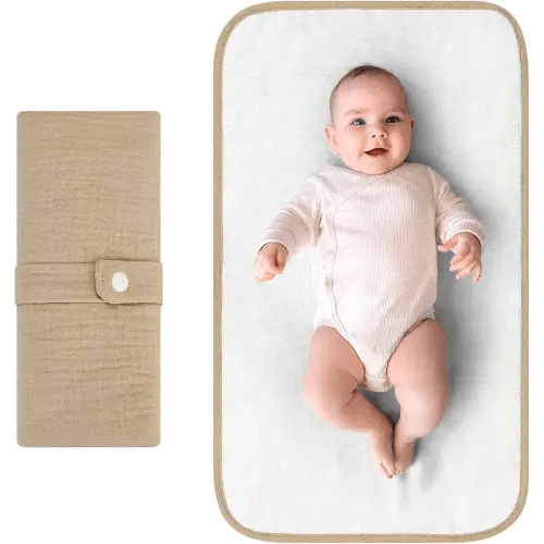 Accmor Portable Diaper Changing Pad, Muslin Cotton Foldable Baby Changing Mat for Travel, Baby Essentials Shower Registry Gifts