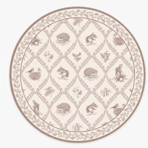 Squirrel & Hedgehog Fawn Rug by Sanderson | Ruggable US