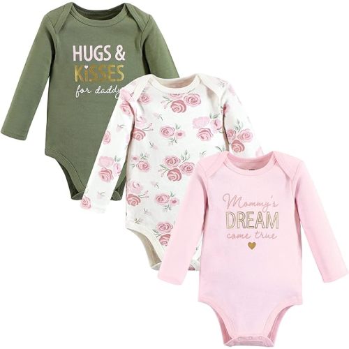 Hudson Baby unisex-baby Cotton Long-sleeve Bodysuits - 0-3 Months - 1