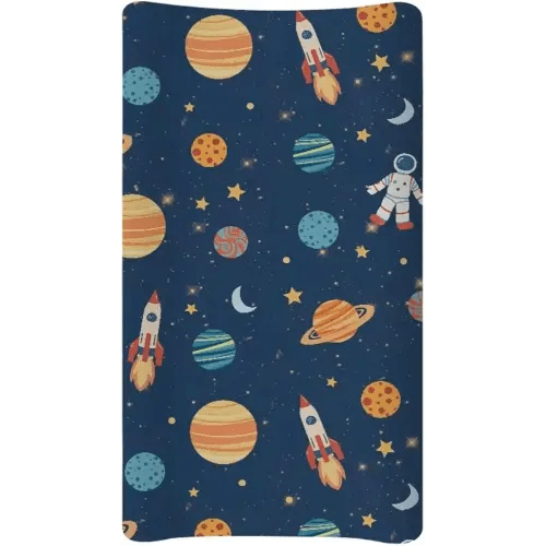 Planets Astronaut Changing Pad Cover for Baby Girls Boys Comfort Diaper Change Table Pad Covers Soft Changing Pad Sheets