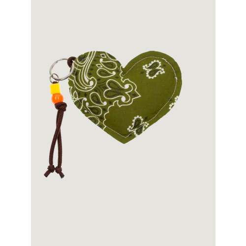 Key Ring - HEART - Bronze / Green Week-end