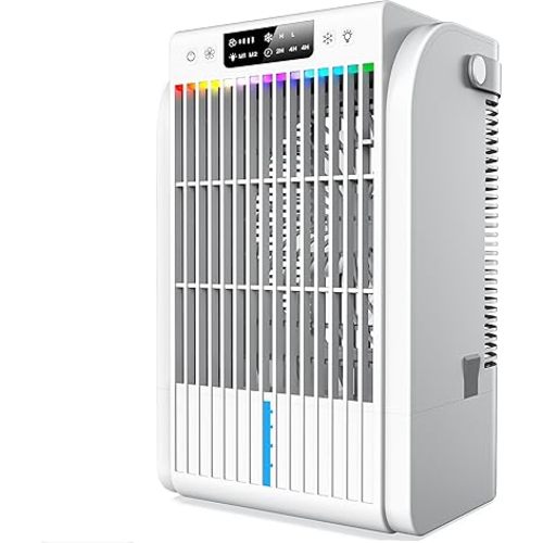 AI Portable Air Conditioners Fan,JYew Evaporative Mini Room Air Conditioners,Portable AC Unit Air Cooler with 4 in 1 Humidifier Fan Conditioner with 1500ML, 3 Speed AC Portable for Room Office Car