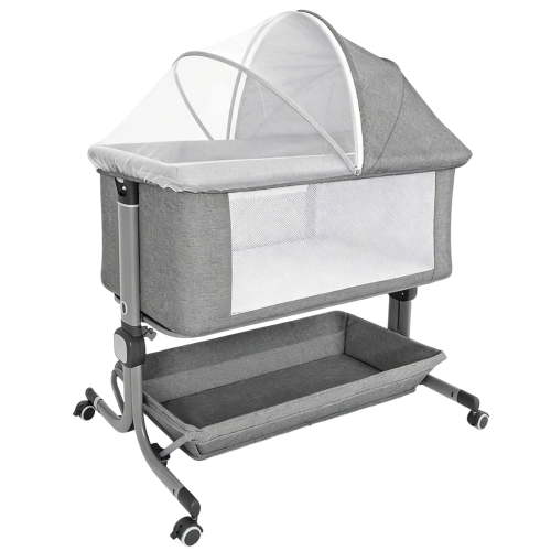 Anyask Baby Nest Bed, Waterproof Mattress Pad, Mesh Storage, 6 Adjustable Heights, for Co-Sleeping