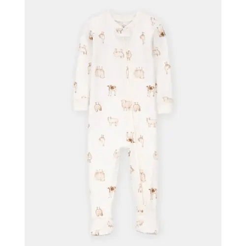 Baby Farm Animals Print PurelySoft Footie 1-Piece Pajamas - Ivory | Carter's