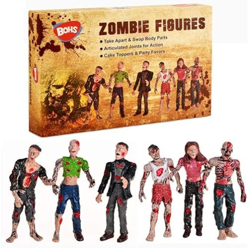 BOHS Zombie Action Figures Gift Package - Scary Toys for Boys and Girls - 4 Inches - Pack of 6