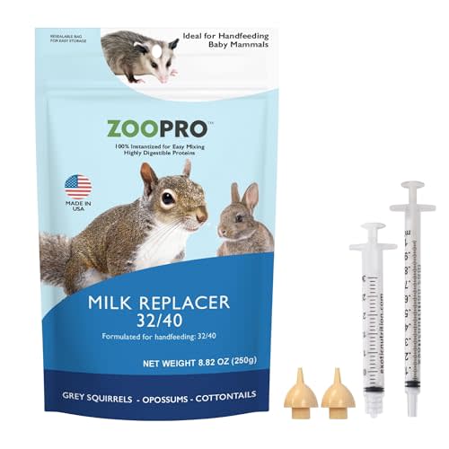 Exotic Nutrition Baby Squirrel Nursing Set (Basic) - Milk Replacer, Feeding Syringes