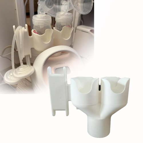 Vestitly Breast Pump Bottle and Hose Holder for Spectra New S1/S2, Dual Bottle Organizer with Hose Wrap Arm,Space-Saving Design, Easy Installation（6.69*5.71in）