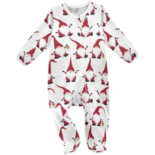 vvfelixl Green Scarf Reindeer Baby Sleepers for Girl Boys Newborn Baby Play One-Piece Footies for 0-3 Months