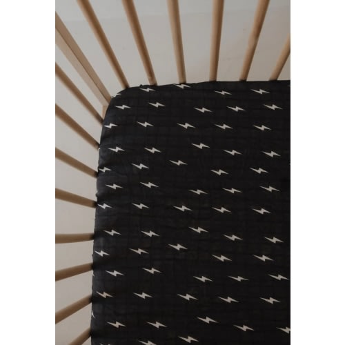 Muslin Crib Sheet | Midnight Bolt