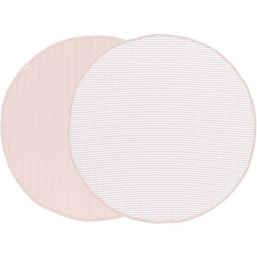 Toddlekind Organic Cotton 48" Reversible Quilted Luxe Play Mat for Babies/Toddlers, Foldable, Multifunctional, Blush (Pink)