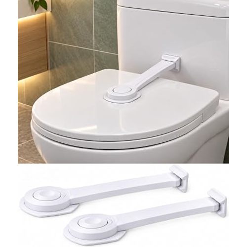 2 Pack Toilet Locks Baby Proof - Easy to Use Toilet Seat & Lid Lock Kit