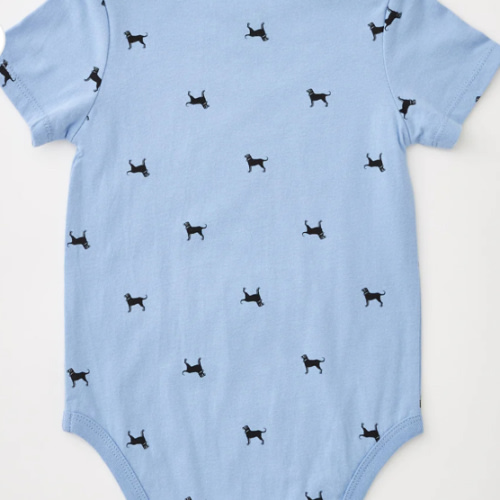 Lil Kids Mini Dog Print Onesie – The Black Dog - Blue