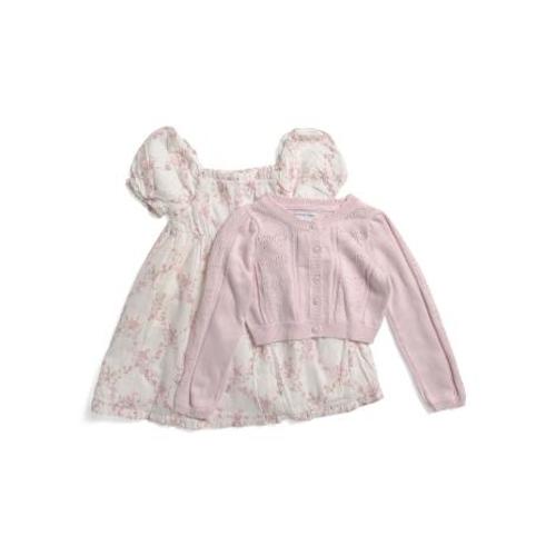 Toddler Girls 2pc Lattice Bow Dress And Cardigan Set | Girls' Dresses | TJ Maxx