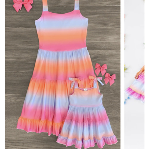 Sunset Ruffle Tank Dress | Matching Mom & Me Clothing – Sparkle In Pink