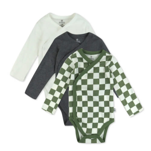 3-Pack Organic Cotton Long Sleeve Side-Snap Bodysuits | Honest Baby Clothing