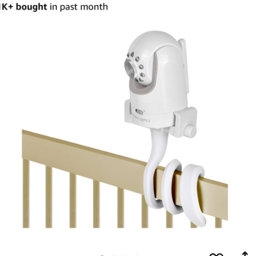 Baby Monitor Mount Camera Shelf Compatible with Infant Optics DXR 8 & DXR-8 Pro and Most Other Baby Monitors,Universal Baby Camera Holder,Attaches to Crib Cot Shelves or Furniture (White)